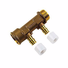 Billede af Uponor Quick & Easy DR fordelerrør med fast muffe 2 afgreninger 15 mm x 3/4''